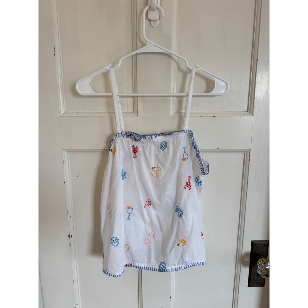 Cynthia Rowley summer icons embroidered cotton top size small